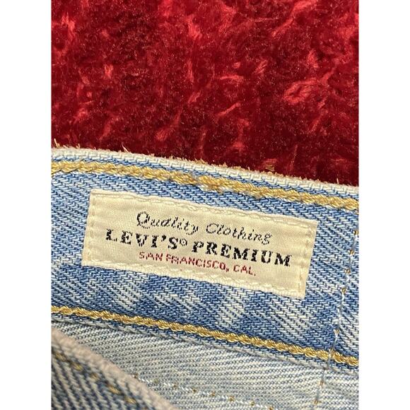 LEVI’S Premium Wedgie Straight Womens Size 25 Distressed Cut Off Ankle Y2K Drift - Picture 9 of 14